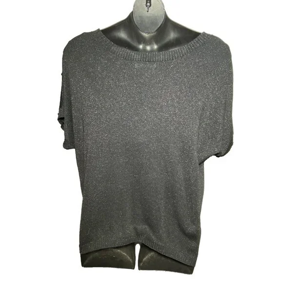 Old Navy Womans Black Glitter Size XXL Dolman Short Sleeve Top NWT Festival - Picture 9 of 10